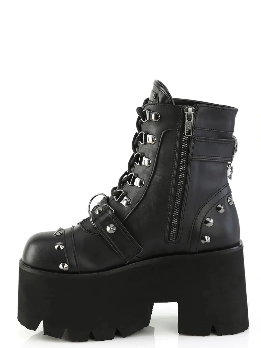 Demonia for Dolls Kill Goth/ Punk Ashes -52 Black Platform Lace-Up Ankle Boots